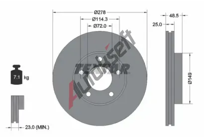 TEXTAR Brzdov kotou PRO - 278 mm TXT 92130303, 92130303