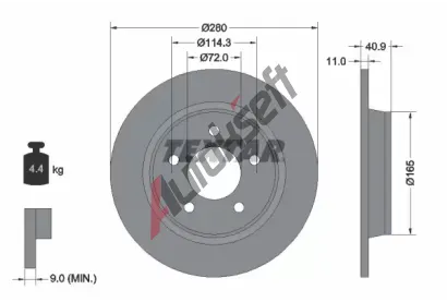 TEXTAR Brzdov kotou - 280 mm TXT 92130600, 92130600