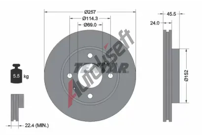 TEXTAR Brzdov kotou - 257 mm TXT 92130800, 92130800