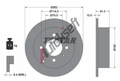 TEXTAR Brzdov kotou - 262 mm TXT 92130900, 92130900