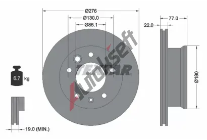 TEXTAR Brzdov kotou PRO - 276 mm TXT 92131503, 92131503