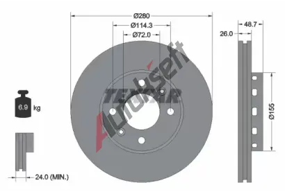 TEXTAR Brzdov kotou - 280 mm TXT 92131700, 92131700