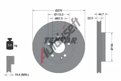 TEXTAR Brzdov kotou PRO - 276 mm TXT 92131903, 92131903