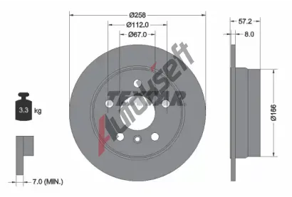 TEXTAR Brzdov kotou PRO - 258 mm TXT 92132103, 92132103