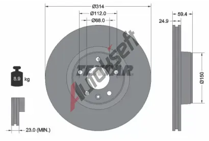 TEXTAR Brzdov kotou PRO - 314 mm TXT 92132205, 92132205