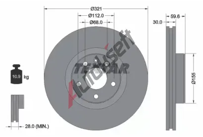 TEXTAR Brzdov kotou PRO - 321 mm TXT 92132305, 92132305