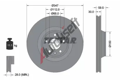 TEXTAR Brzdov kotou PRO - 347 mm TXT 92132405, 92132405