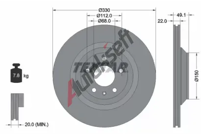 TEXTAR Brzdov kotou PRO - 330 mm TXT 92132603, 92132603