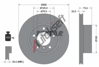 TEXTAR Brzdov kotou PRO - 292 mm TXT 92132805, 92132805