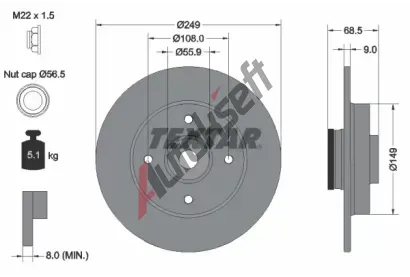 TEXTAR Brzdov kotou PRO - 249 mm TXT 92133303, 92133303