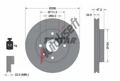TEXTAR Brzdov kotou - 256 mm TXT 92133500, 92133500