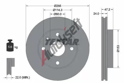 TEXTAR Brzdov kotou - 256 mm TXT 92133600, 92133600