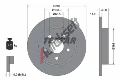 TEXTAR Brzdov kotou PRO - 265 mm TXT 92133703, 92133703
