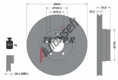 TEXTAR Brzdov kotou - 344 mm TXT 92134400, 92134400