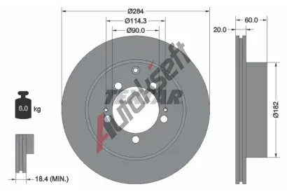 TEXTAR Brzdov kotou - 284 mm TXT 92134700, 92134700