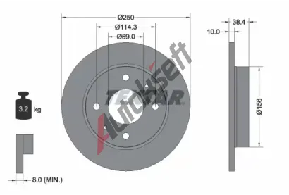 TEXTAR Brzdov kotou PRO - 250 mm TXT 92134903, 92134903