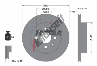 TEXTAR Brzdov kotou PRO - 253 mm TXT 92135303, 92135303