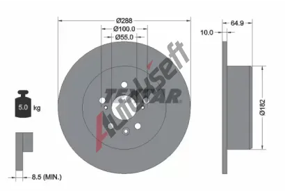 TEXTAR Brzdov kotou PRO - 288 mm TXT 92135903, 92135903