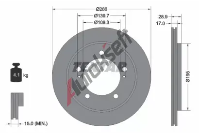 TEXTAR Brzdov kotou - 286 mm TXT 92136800, 92136800