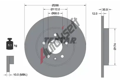 TEXTAR Brzdov kotou PRO - 288 mm TXT 92137003, 92137003