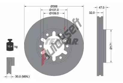 TEXTAR Brzdov kotou - 306 mm TXT 92138300, 92138300