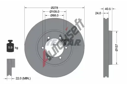 TEXTAR Brzdov kotou - 278 mm TXT 92138400, 92138400