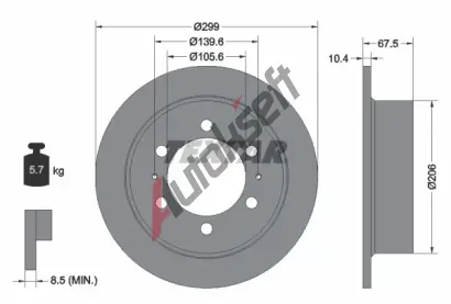 TEXTAR Brzdov kotou - 299 mm TXT 92138500, 92138500