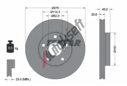 TEXTAR Brzdov kotou PRO - 275 mm TXT 92139703, 92139703