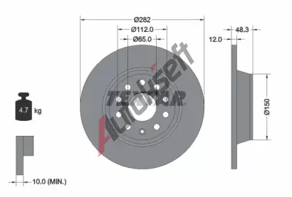 TEXTAR Brzdov kotou PRO - 282 mm TXT 92140803, 92140803