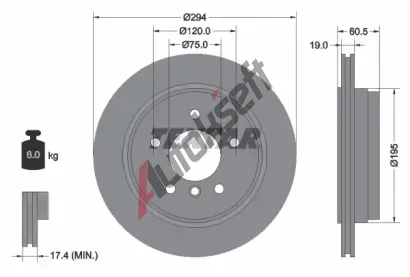 TEXTAR Brzdov kotou PRO - 294 mm TXT 92141703, 92141703