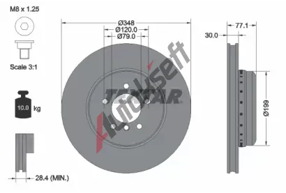 TEXTAR Brzdov kotou PRO+ - 348 mm TXT 92141825, 92141825