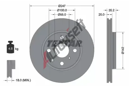 TEXTAR Brzdov kotou PRO - 247 mm TXT 92141903, 92141903