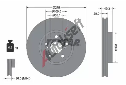 TEXTAR Brzdov kotou PRO - 275 mm TXT 92142003, 92142003