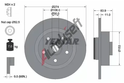 TEXTAR Brzdov kotou PRO - 274 mm TXT 92142203, 92142203