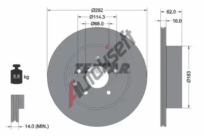 TEXTAR Brzdov kotou PRO - 292 mm TXT 92144003, 92144003
