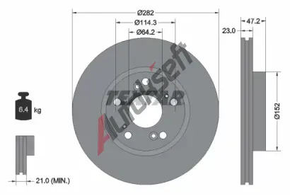 TEXTAR Brzdov kotou PRO - 282 mm TXT 92144403, 92144403