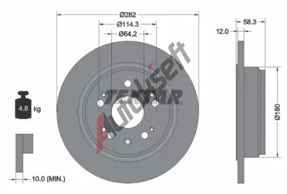 TEXTAR Brzdov kotou - 282 mm TXT 92144500, 92144500