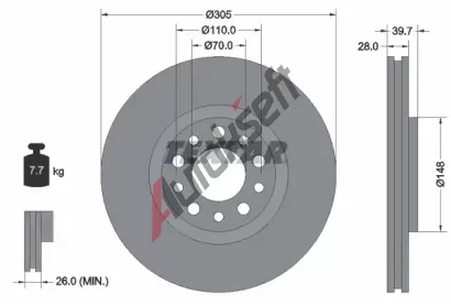 TEXTAR Brzdov kotou PRO - 305 mm TXT 92145003, 92145003