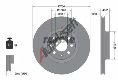 TEXTAR Brzdov kotou PRO - 284 mm TXT 92145803, 92145803