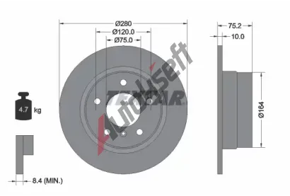 TEXTAR Brzdov kotou PRO - 280 mm TXT 92146003, 92146003