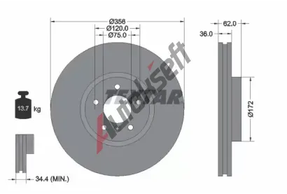 TEXTAR Brzdov kotou PRO - 356 mm TXT 92146203, 92146203