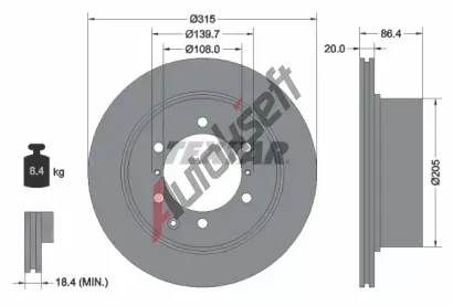 TEXTAR Brzdov kotou PRO - 315 mm TXT 92146703, 92146703