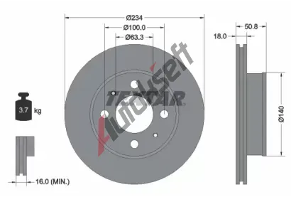 TEXTAR Brzdov kotou PRO - 234 mm TXT 92146803, 92146803