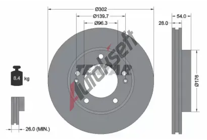 TEXTAR Brzdov kotou PRO - 302 mm TXT 92147303, 92147303