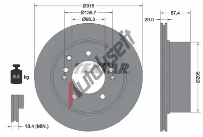 TEXTAR Brzdov kotou - 315 mm TXT 92147400, 92147400