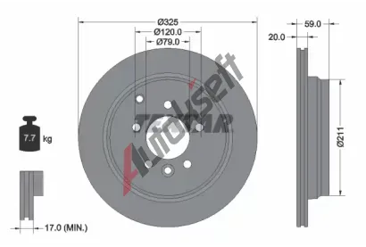 TEXTAR Brzdov kotou PRO - 325 mm TXT 92147603, 92147603