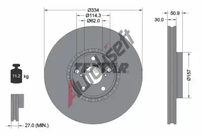 TEXTAR Brzdov kotou PRO - 334 mm TXT 92147803, 92147803
