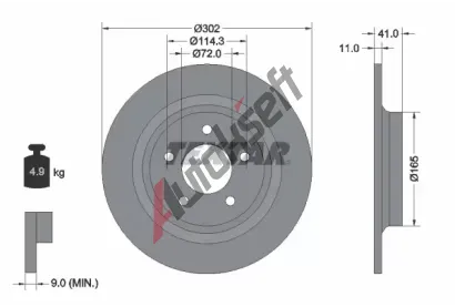 TEXTAR Brzdov kotou - 302 mm TXT 92148200, 92148200