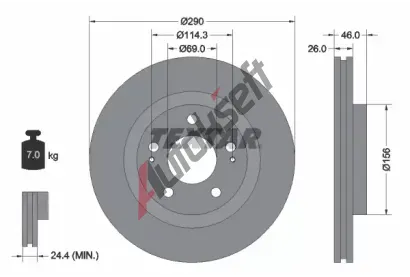 TEXTAR Brzdov kotou PRO - 290 mm TXT 92148303, 92148303