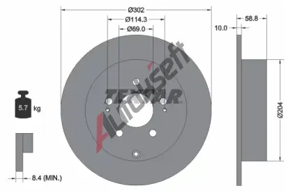 TEXTAR Brzdov kotou PRO - 302 mm TXT 92148403, 92148403